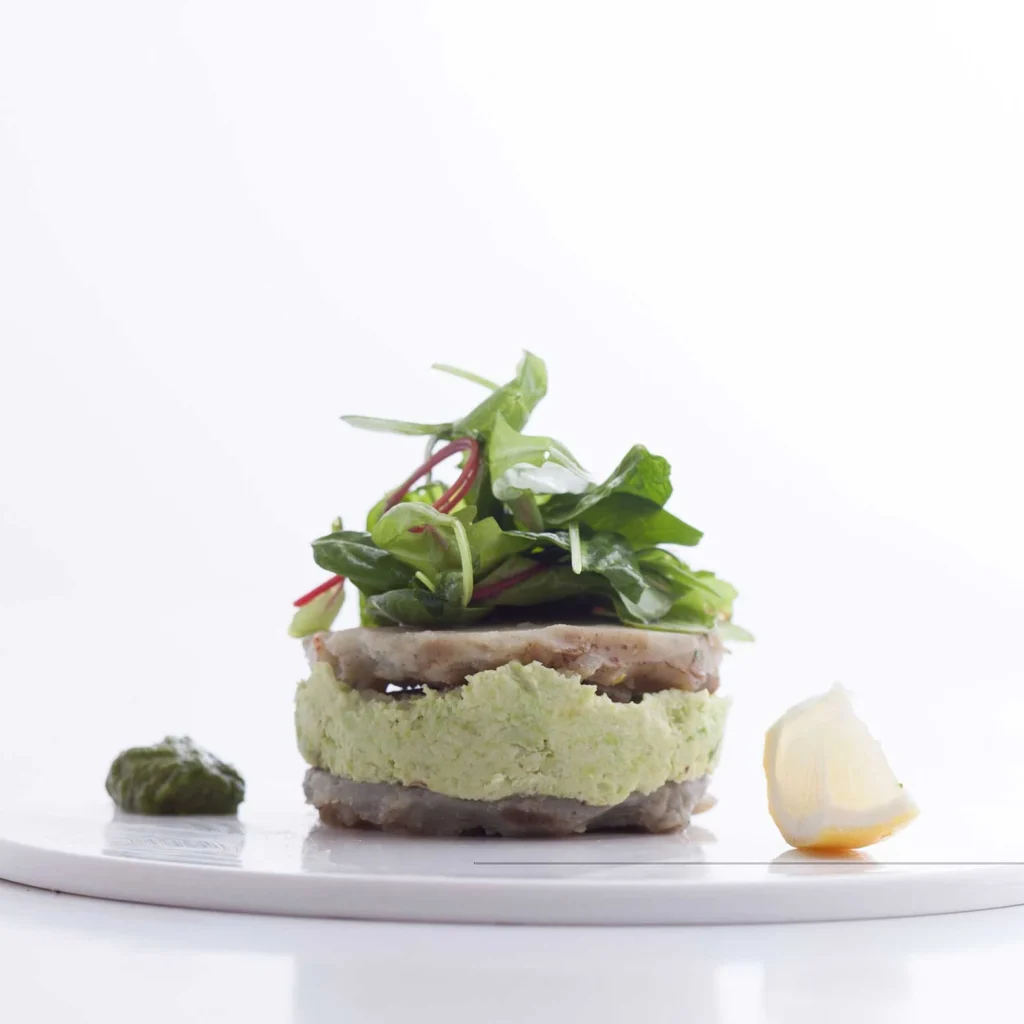 Artischockenböden (mit Erbsencreme)  veganer Burger