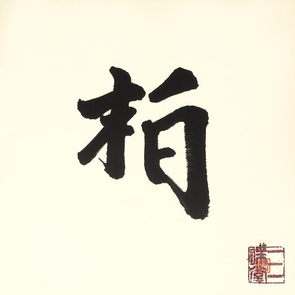 Sumi-e Kanji 庭 (Garten)