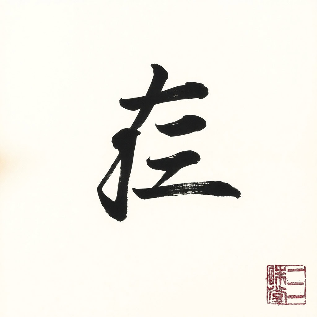 Sumi-e Kanji 施 (Geben)