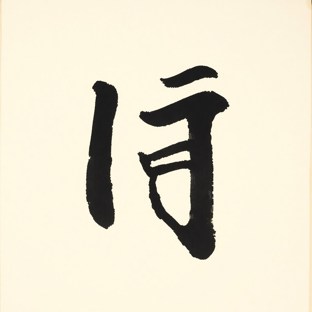 Sumi-e Kanji 月 (Mond)