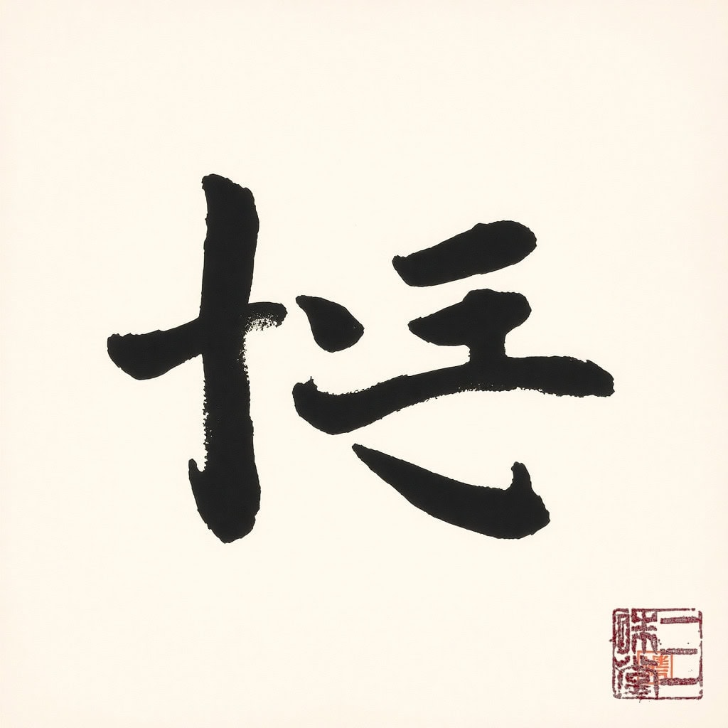 Sumi-e Kanji 真 (Wahrheit)
