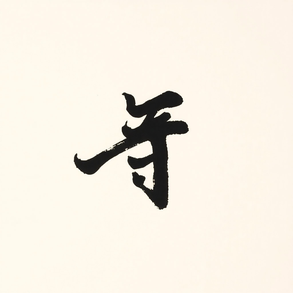 Sumi-e Kanji 水 (Wasser)